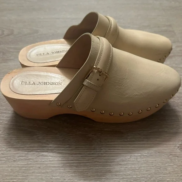 Ulla Johnson Cream Leather Clogs - Picture 3 of 7